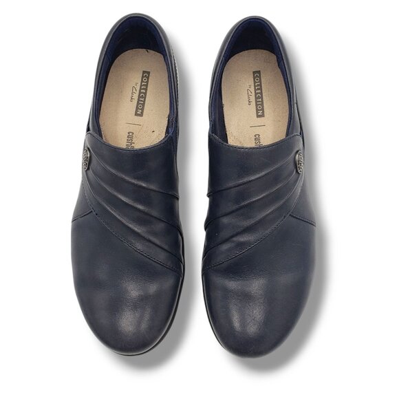 Clarks Collection Hope Roxanne Loafers Womens 7.5 Blue Leather Slip On - Picture 7 of 9